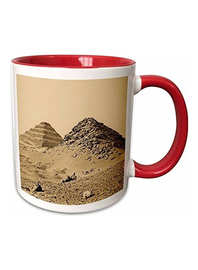 Egypt History Ceramic Mug Red/White