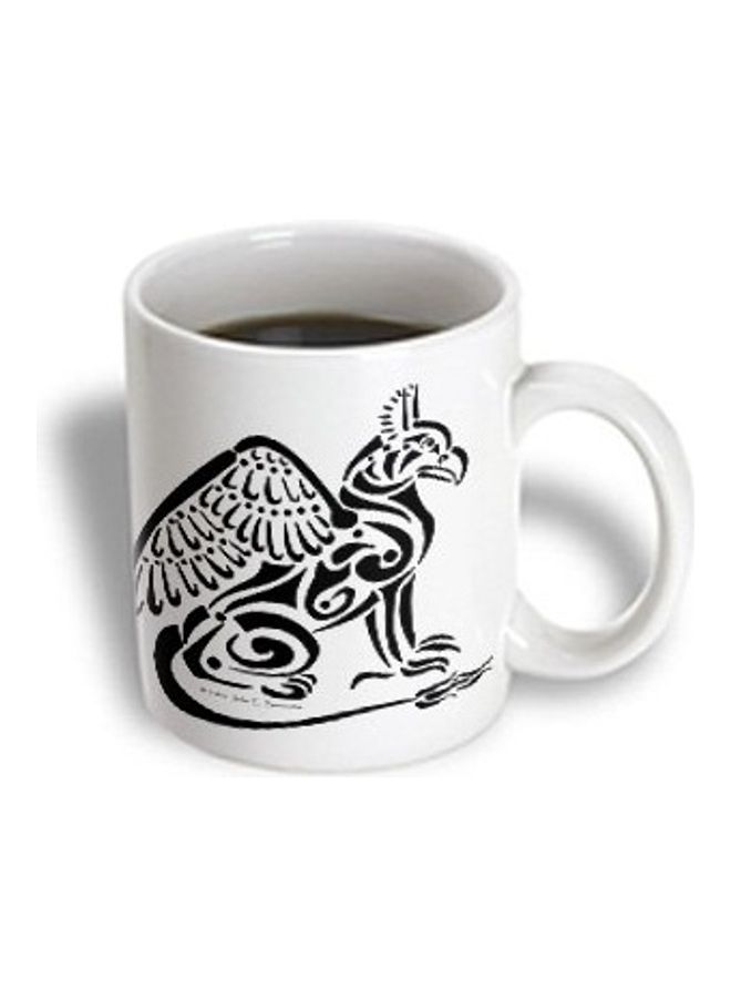 3Dروز Gryphon Fantasy Celtic Tribal Printed Ceramic Mug White - Image 3
