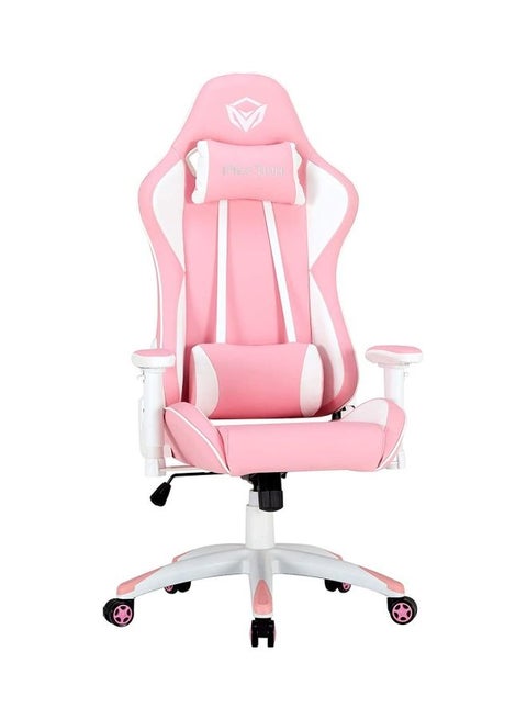 Adjustable Handrail Gaming Chair Pink/White