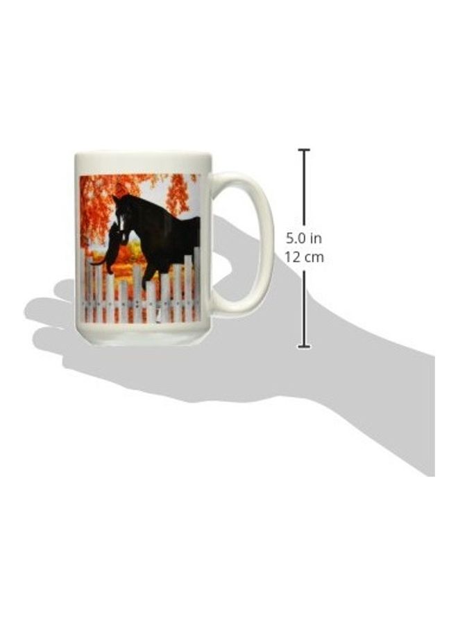 3DROSE - Precious Cat And Horse Printed Ceramic Coffee Mug Multicolour - Image 1