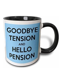 Goodbye Tension And Hello Pension Two Tone Mug Multicolour