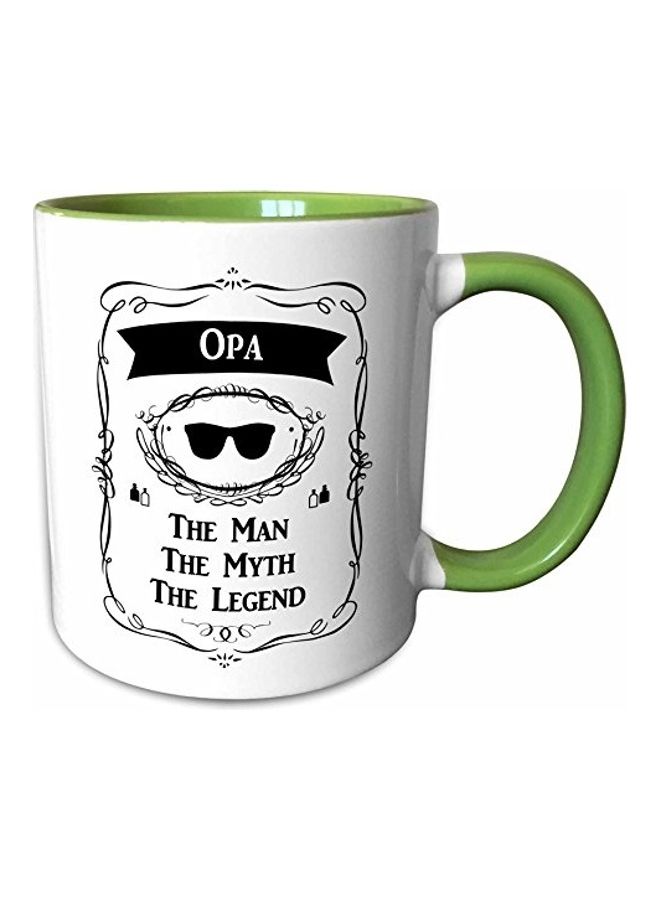 3Dروز مج مزين بكلمات مضحكة للجد بالألماني ككلمة "The Legend" متعدد الألوان