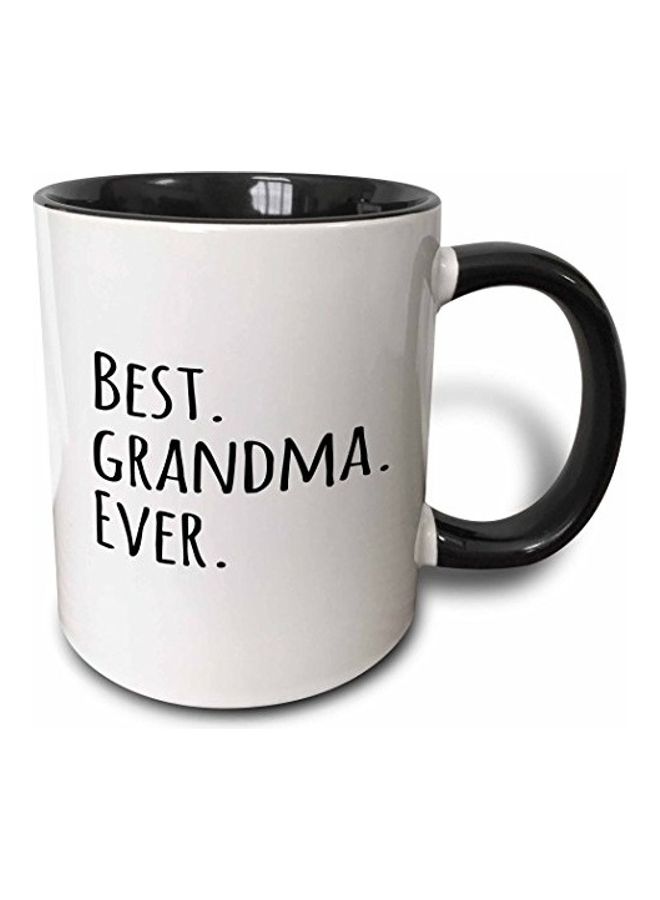 3Dروز مج بطبعة تحمل عبارة Best Grandma Ever أسود/ أبيض