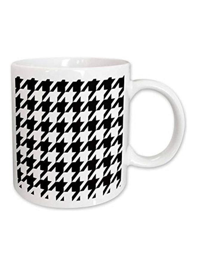 3Dروز مج قهوة بطبعة رسمة ثلاثية الأبعاد أسود/ أبيض - Image 1