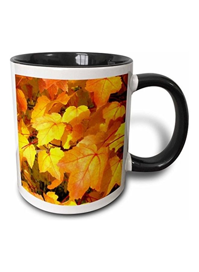 3DROSE Beautiful Orange And Gold Fall Leaves  Two Tone Mug Multicolour