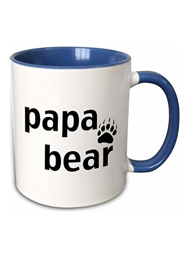 3DROSE Papa Bear Two Tone Mug Blue/White