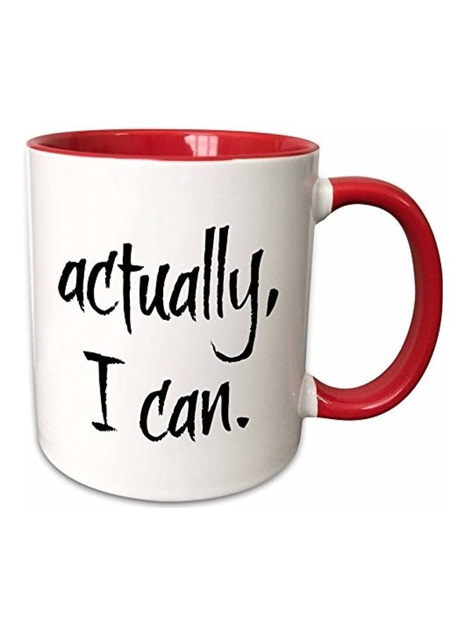 3Dروز مج مطبوع عليه عبارة "Fuely I Can" أسود / أزرق/ أبيض/ أحمر