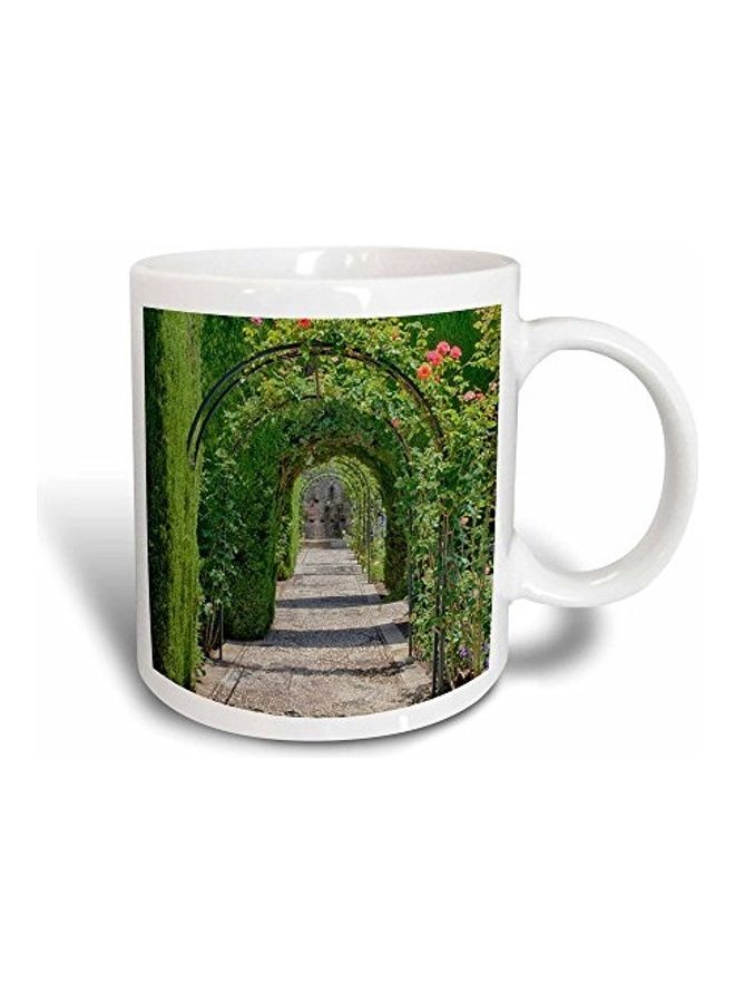 3Dروز مج من السيراميك بطبعة أبيض/ أخضر/ رمادي - Image 1