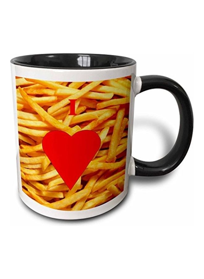 3DROSE I Love French Fries Two Tone Black Mug Multicolour 