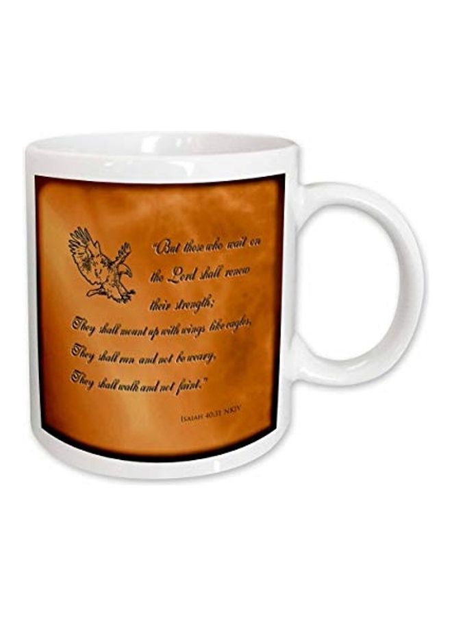 3Dروز مج قهوة مطبوع عليه صورة ثلاثية الأبعاد بني/ أسود/ أبيض - Image 1