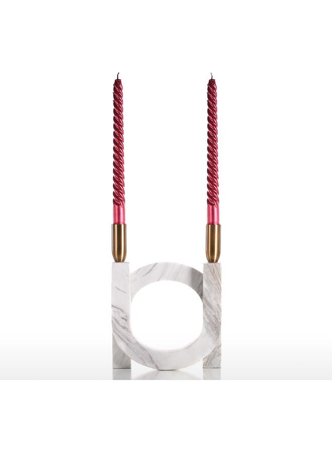 توراتس حامل شموع للزينة على شكل حرف U أبيض/رمادي/ذهبي - Image 5