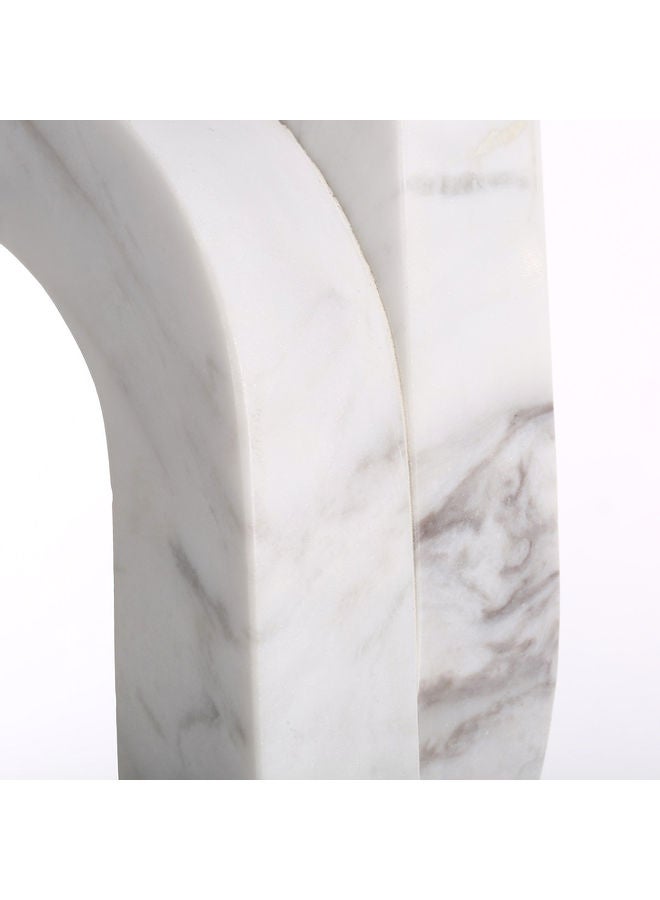 توراتس حامل شموع للزينة على شكل حرف U أبيض/رمادي/ذهبي - Image 3