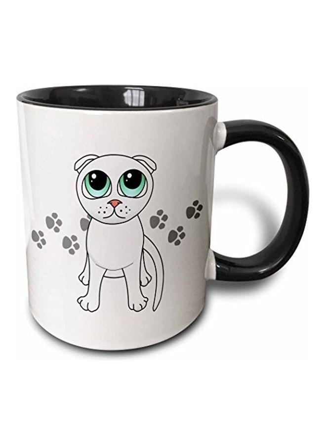 3Dروز مج قهوة بطبعة مخلب قط اسكتلندي قابل للطي أبيض/أسود/أخضر