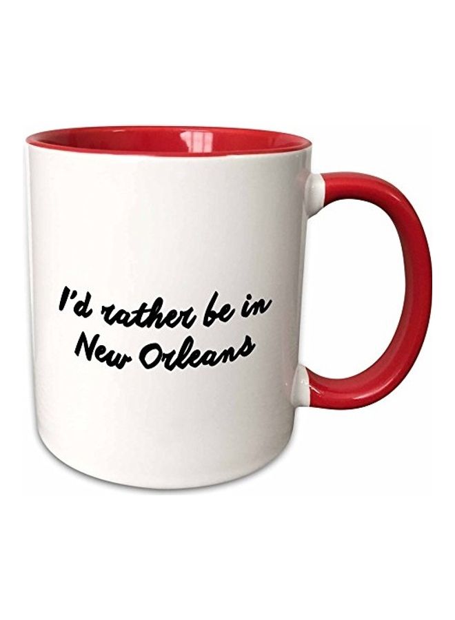 3Dروز مج مطبوع عليه عبارة "Id Rather Be In New Orleans" أسود / أزرق/ أبيض/ أحمر
