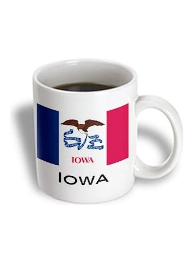 3Dروز مج من السيراميك بطبعة علم ولاية آيوا متعدد الألوان - Image 3