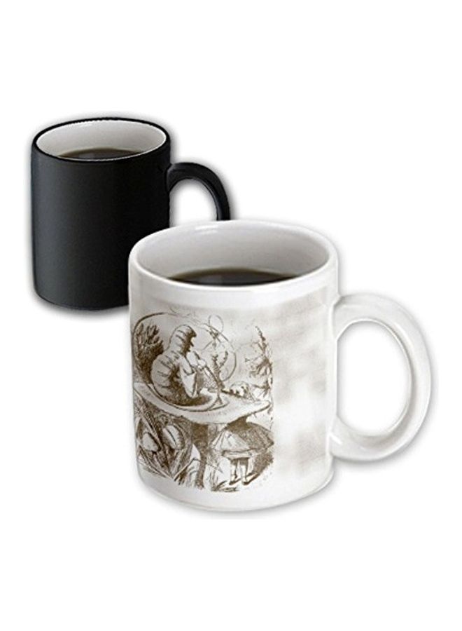 3DROSE Caterpillar On Mushroom Printed Coffee Mug White/Grey  - Image 3