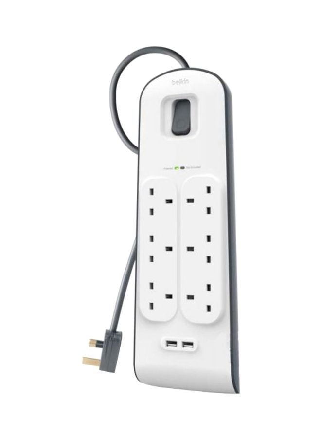 belkin Home Charger With 6 Outlet White/Grey 