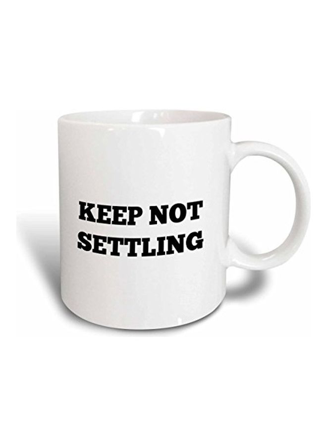 3DROSE Text Printed Ceramic Coffee Mug Black/White