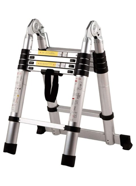 Telescopice folding double sided Aluminium Ladder 3.2 Meter silver 1.6+1.6meter