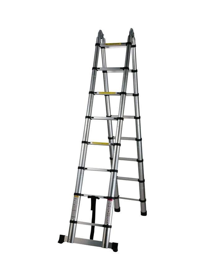Telescopice folding double sided Aluminium Ladder 3.2 Meter silver 1.6+1.6meter
