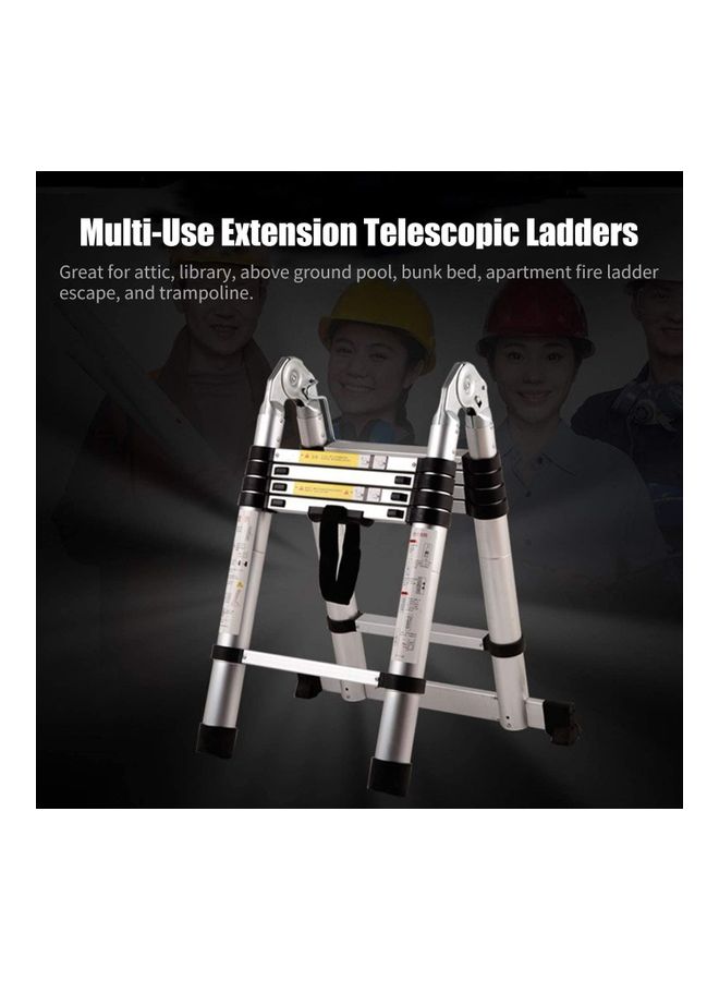 Telescopice folding double sided Aluminium Ladder 3.2 Meter silver 1.6+1.6meter