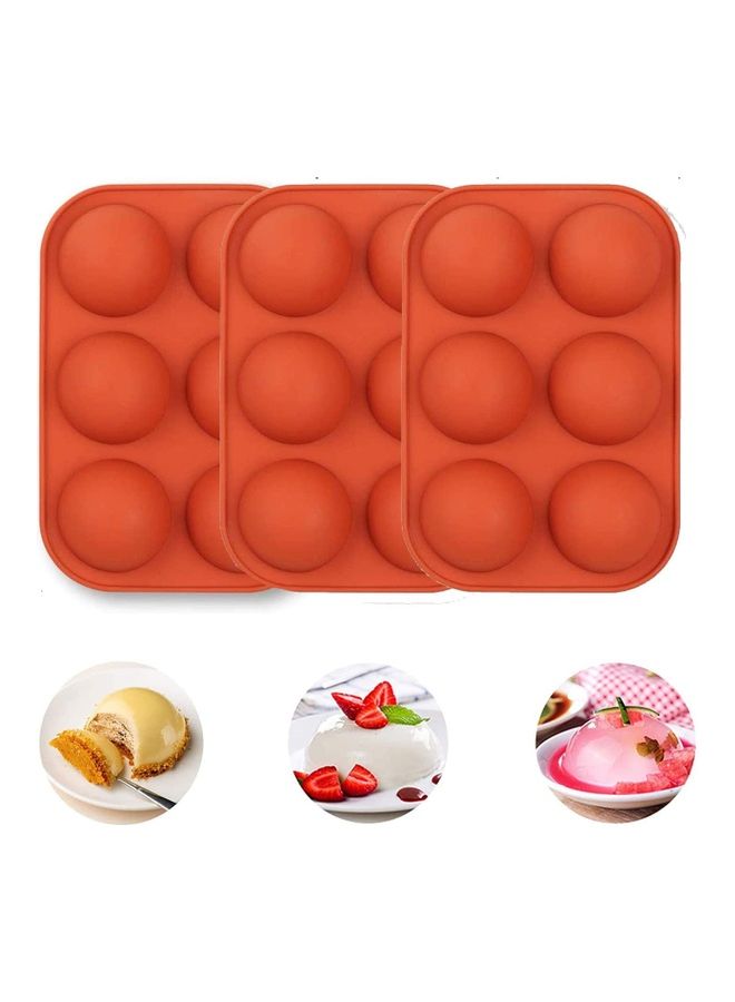 شو وو قالب سيليكون للكعك على شكل نصف كرة من 3 قطع، قالب كعك من السيليكون الآمن غذائياً للحفلات والمهرجانات، قالب لخبز المافن والكوكيز متعدد الألوان one sizeسم - Image 1