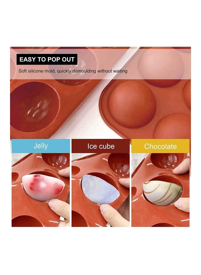 شو وو قالب سيليكون للكعك على شكل نصف كرة من 3 قطع، قالب كعك من السيليكون الآمن غذائياً للحفلات والمهرجانات، قالب لخبز المافن والكوكيز متعدد الألوان one sizeسم - Image 4