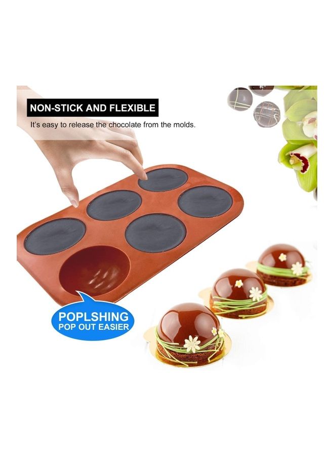 شو وو قالب سيليكون للكعك على شكل نصف كرة من 3 قطع، قالب كعك من السيليكون الآمن غذائياً للحفلات والمهرجانات، قالب لخبز المافن والكوكيز متعدد الألوان one sizeسم - Image 5