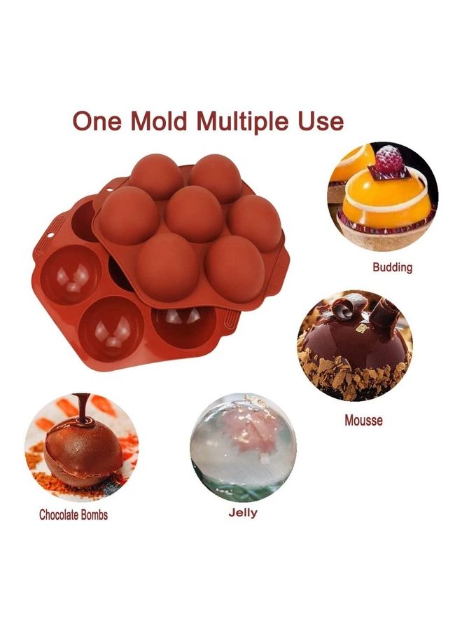 XiuWoo 2 Pack Hot Chocolate Bomb Molds Semi Sphere 6 Holes Silicone Mold for Baking Cake DIY, Candy, Pudding, Jelly Moulds multicolour - Image 3