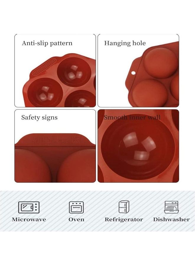 XiuWoo 2 Pack Hot Chocolate Bomb Molds Semi Sphere 6 Holes Silicone Mold for Baking Cake DIY, Candy, Pudding, Jelly Moulds multicolour - Image 4