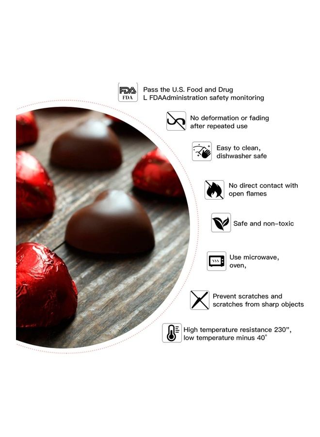 XiuWoo - Heart Shape Silicone Baking Chocolate Cookie Molds multicolour - Image 1