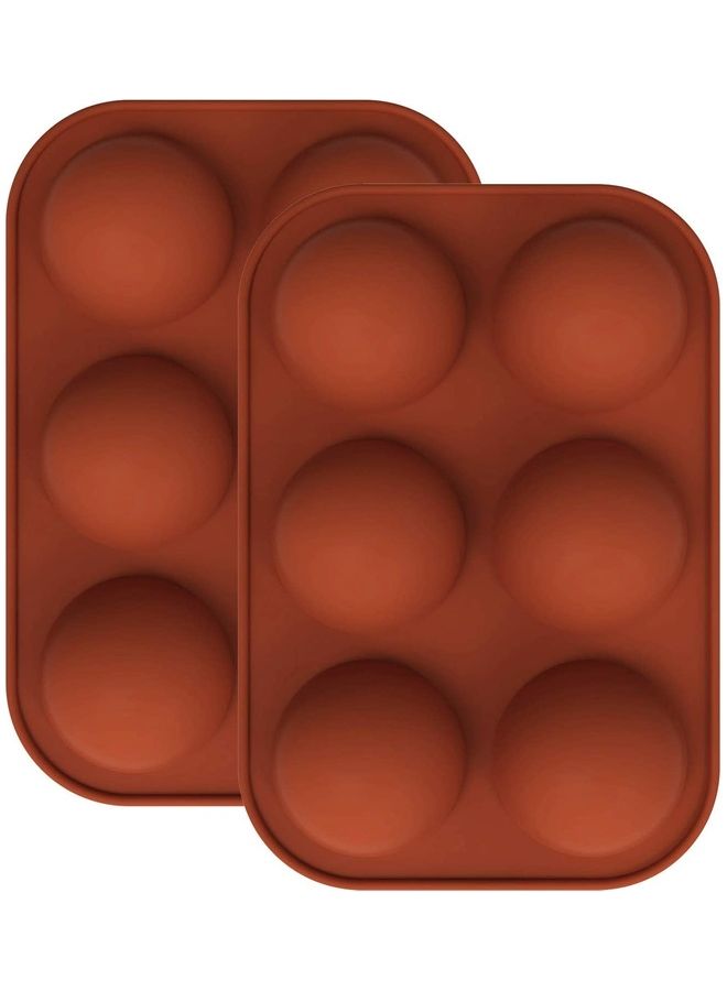 XiuWoo Silicone Baking Mold for Making Hot Chocolate Bomb, Dome Mousse, Cake, Jelly, Pudding Brown 3cm  - Image 1