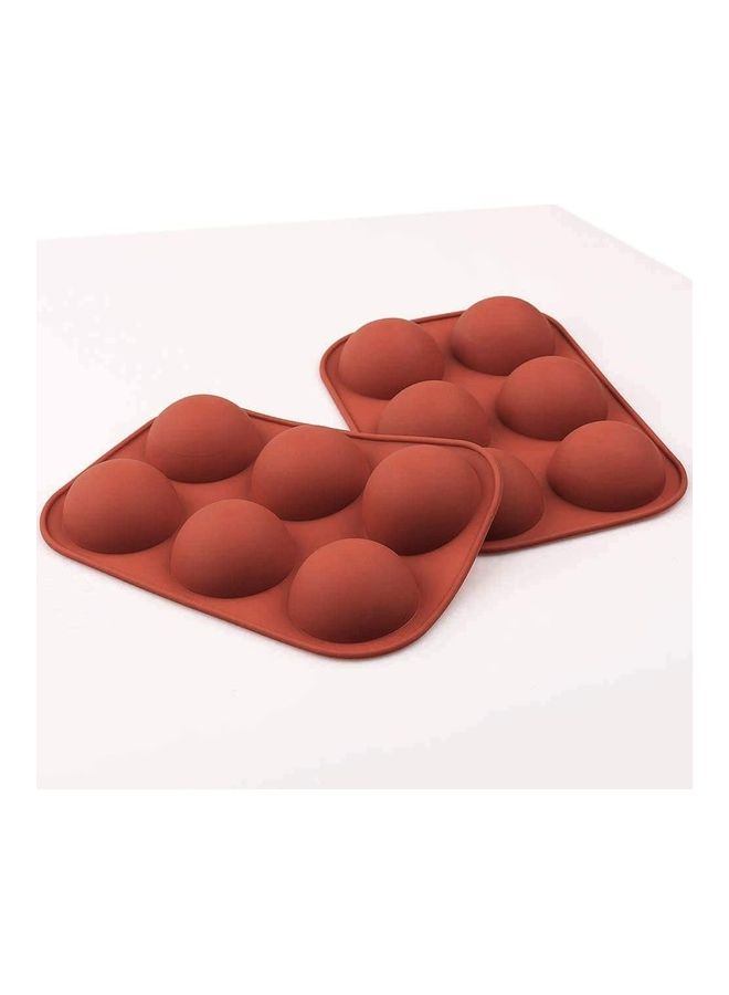 XiuWoo Silicone Baking Mold for Making Hot Chocolate Bomb, Dome Mousse, Cake, Jelly, Pudding Brown 3cm  - Image 2