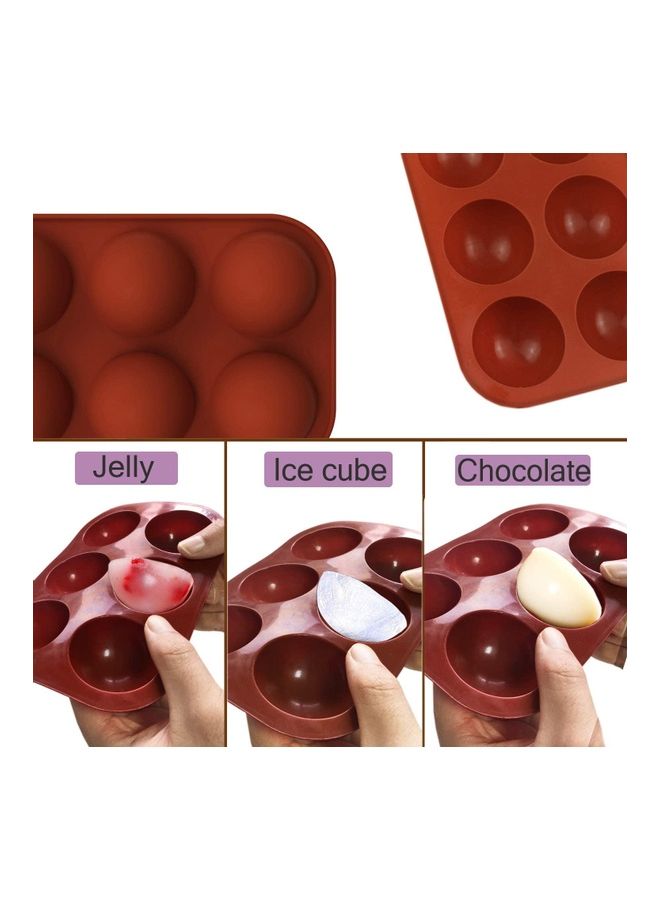 XiuWoo Silicone Baking Mold for Making Hot Chocolate Bomb, Dome Mousse, Cake, Jelly, Pudding Brown 3cm  - Image 4