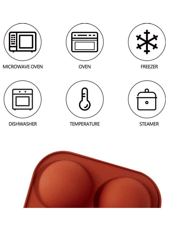 XiuWoo Silicone Mold for Chocolate , DIY Semi Sphere Silicone Baking Mold for Making Hot Chocolate Bomb multicolour - Image 3