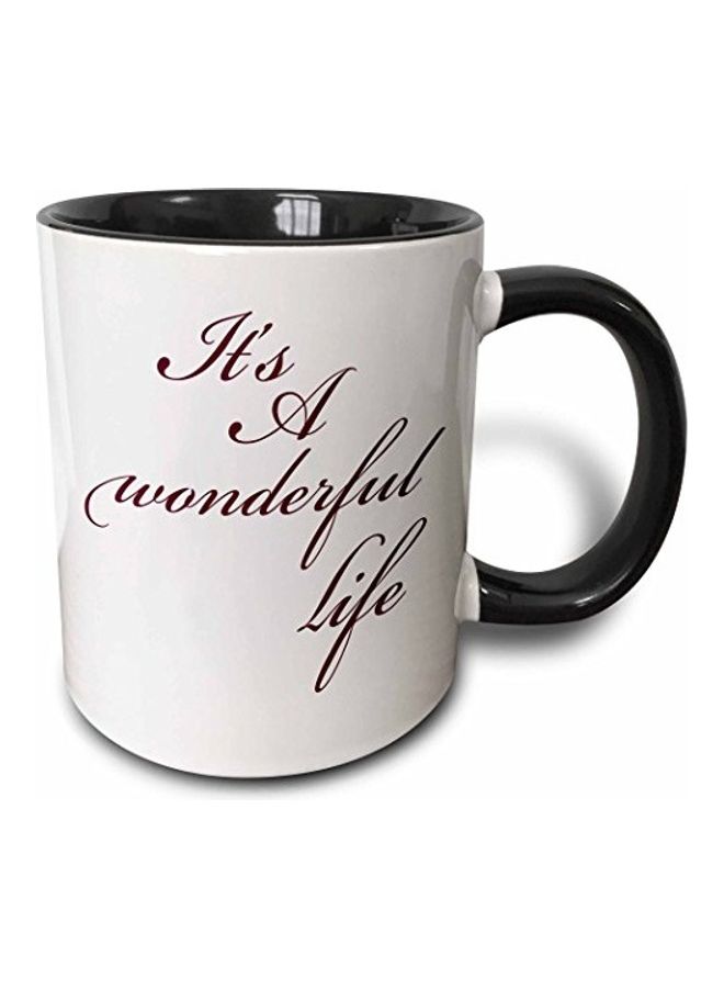 3DROSE Its A Wonderful Life Two Tone Black Mug Multicolour