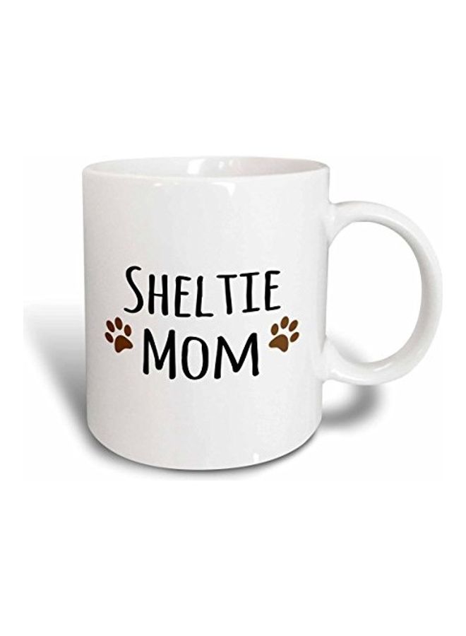 3DROSE Text Printed Ceramic Coffee Mug Black/White