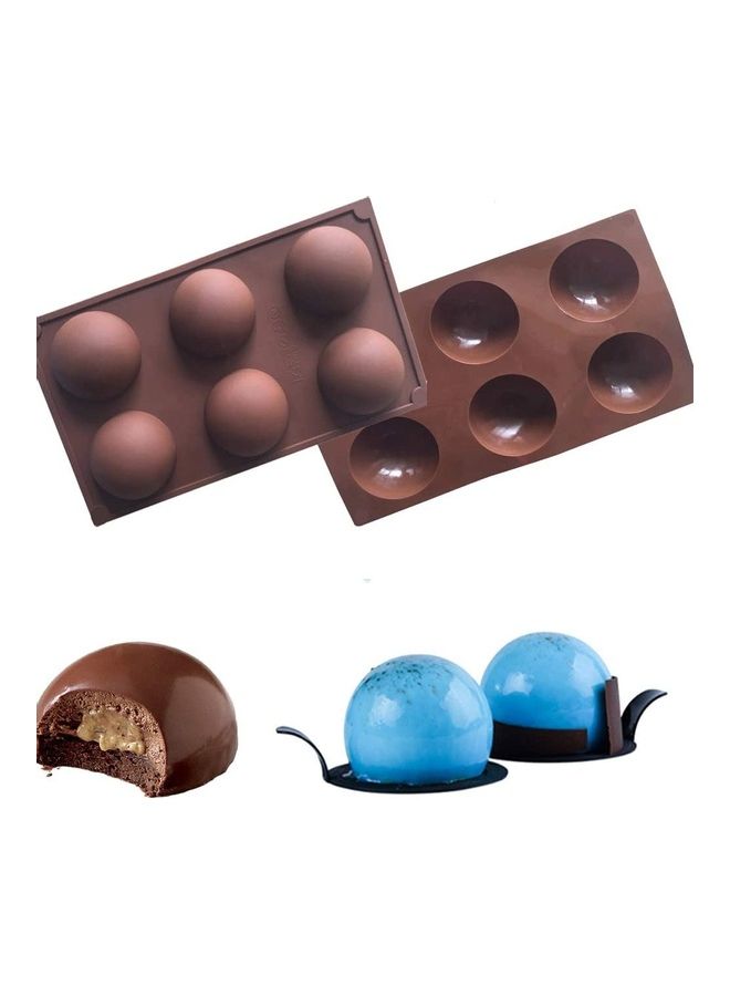 XiuWoo 2 Pack Hot Chocolate Bomb Molds Semi Sphere 6 Holes Silicone Mold for Baking Cake DIY, Candy, Pudding multicolour - Image 1