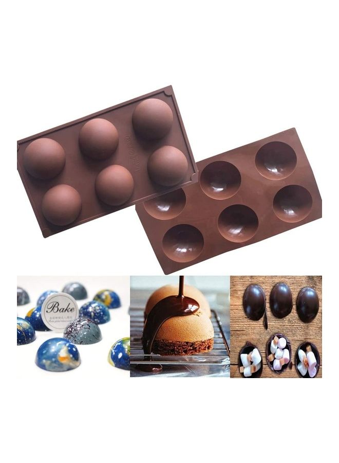 XiuWoo 2 Pack Hot Chocolate Bomb Molds Semi Sphere 6 Holes Silicone Mold for Baking Cake DIY, Candy, Pudding multicolour - Image 3