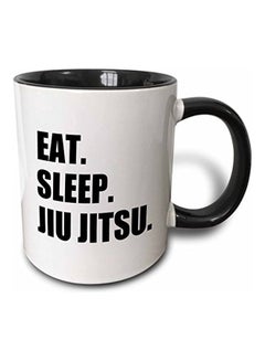 3DROSE Eat Sleep Jiu Jitsu Printed Mug Black/White 