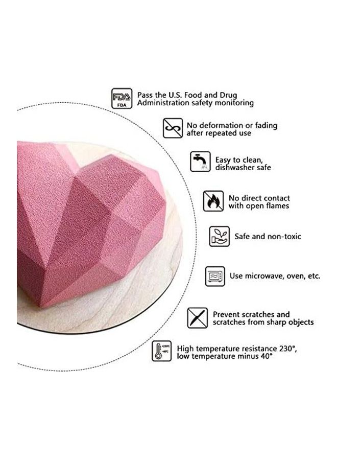 XiuWoo 2 Pack 6 Holes Heart Shape Silicone Baking Chocolate Cookie Molds multicolour - Image 4