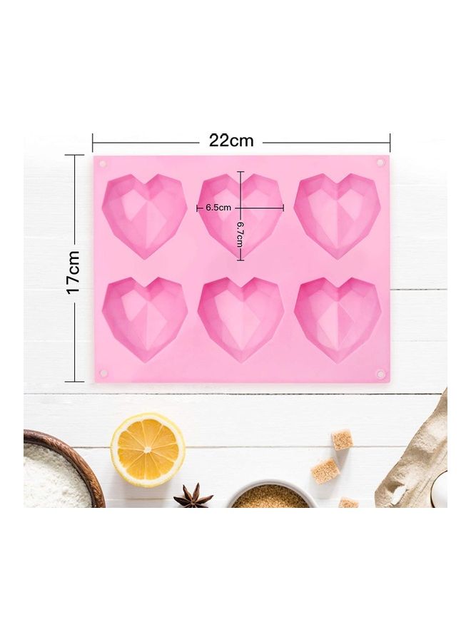 XiuWoo 2 Pack 6 Holes Heart Shape Silicone Baking Chocolate Cookie Molds multicolour - Image 5