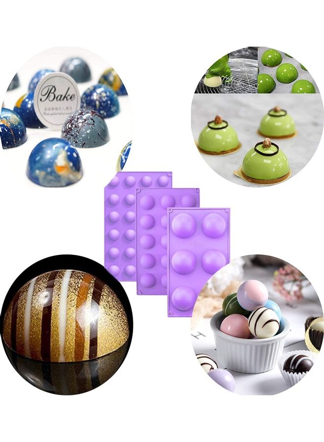XiuWoo - Hot chocolate bomb mold chocolate ball mold Chocolate Chip Rectangular Mousse Desert Biscuit Stick Bread Baking DIY Silicone Mold (3 rounds) multicolour one sizecm - Image 1