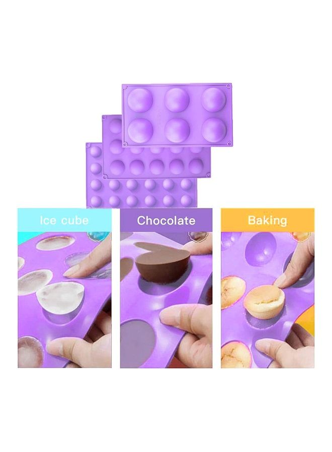 XiuWoo - Hot chocolate bomb mold chocolate ball mold Chocolate Chip Rectangular Mousse Desert Biscuit Stick Bread Baking DIY Silicone Mold (3 rounds) multicolour one sizecm - Image 1