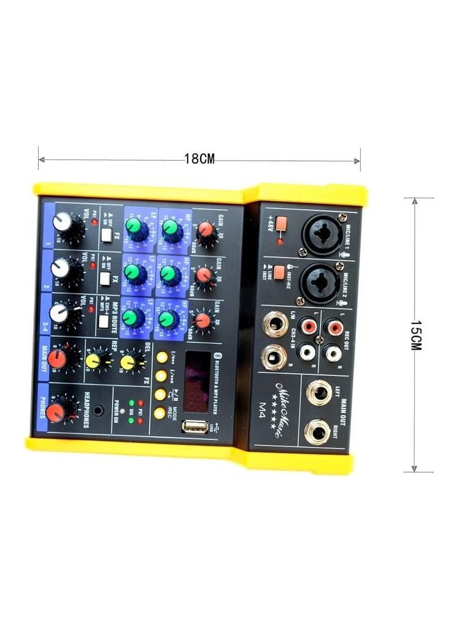 Mike Music - 4 Channels Audio Mixer With Sound Mixing Console4 Channels Audio Mixer With Bluetooth Record - Image 1