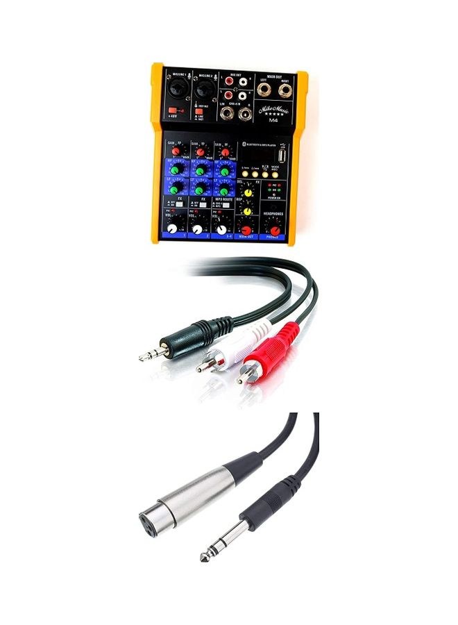 Mike Music - 4 Channels Audio Mixer With Sound Mixing Console4 Channels Audio Mixer With Bluetooth Record - Image 1