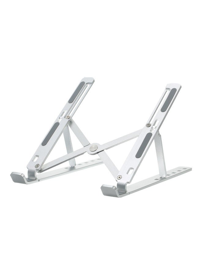 6-Levels Foldable Laptop Stand With Storage Bag 26x2x6cm Silver  - Image 1