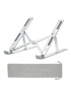 Generic 6-Levels Foldable Laptop Stand With Storage Bag 26x2x6cm Silver  - Image 2