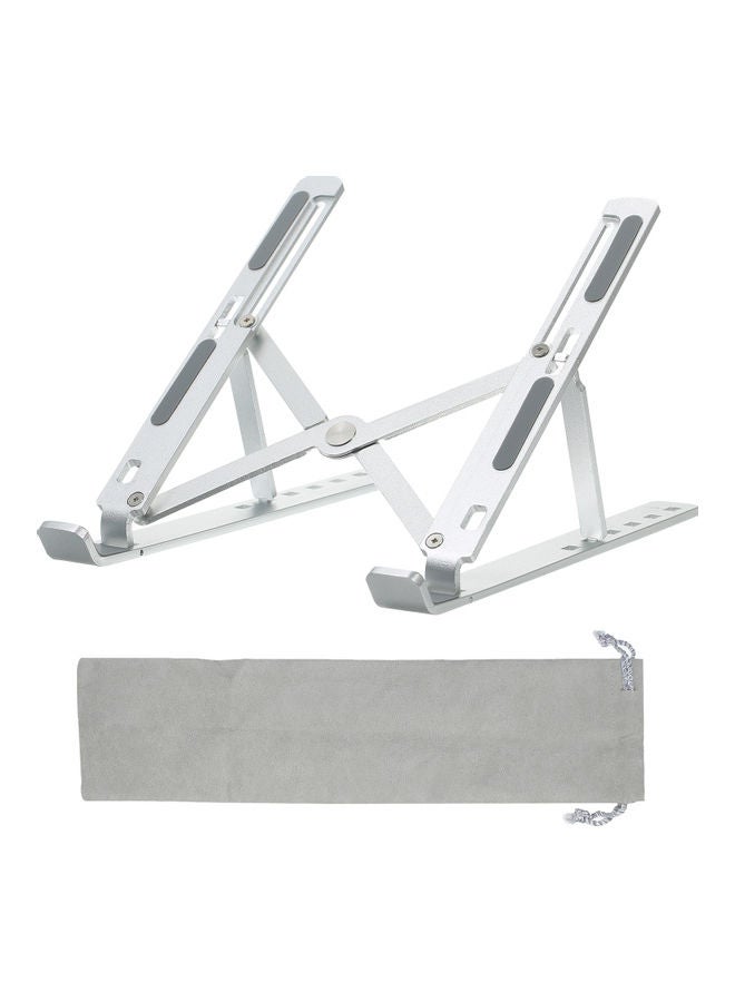 6-Levels Foldable Laptop Stand With Storage Bag 26x2x6cm Silver  - Image 2