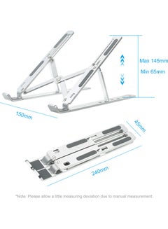Generic 6-Levels Foldable Laptop Stand With Storage Bag 26x2x6cm Silver  - Image 5